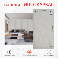 Стеновые панели гипсокаркас под бетон, Скала белая фото